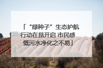 “绿种子”生态护航行动在昆开启 市民感慨污水净化之不易