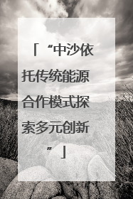 “中沙依托传统能源合作模式探索多元创新”