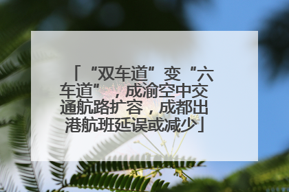 “双车道”变“六车道”，成渝空中交通航路扩容，成都出港航班延误或减少