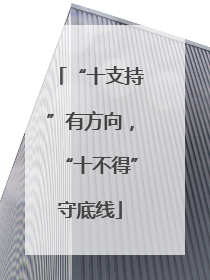 “十支持”有方向，“十不得”守底线