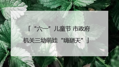 “六一”儿童节 市政府机关三幼萌娃“嗨翻天”