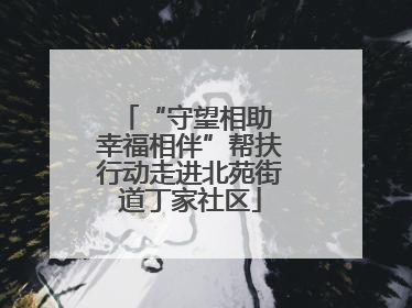 “守望相助 幸福相伴”帮扶行动走进北苑街道丁家社区