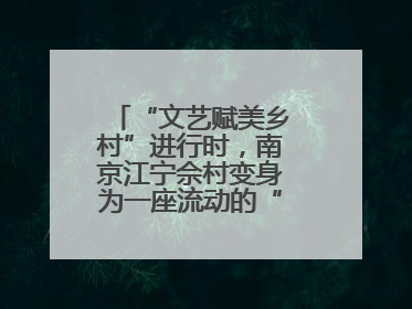 “文艺赋美乡村”进行时，南京江宁佘村变身为一座流动的“艺术村落”