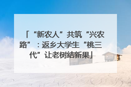 “新农人”共筑“兴农路”：返乡大学生“桃三代”让老树结新果
