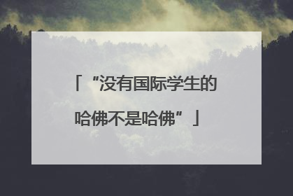 “没有国际学生的哈佛不是哈佛”