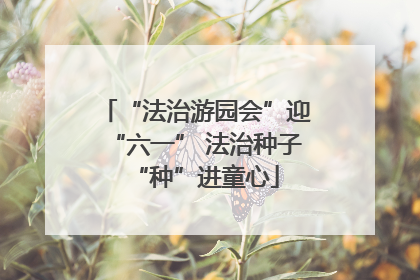 “法治游园会”迎“六一” 法治种子“种”进童心