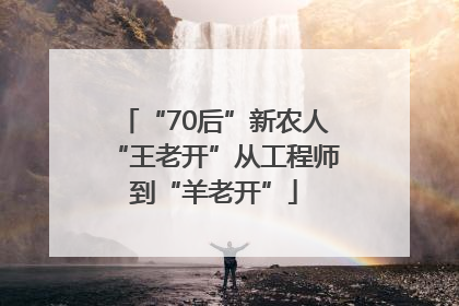 “70后”新农人“王老开”从工程师到“羊老开”