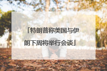 特朗普称美国与伊朗下周将举行会谈