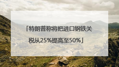 特朗普称将把进口钢铁关税从25%提高至50%
