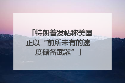 特朗普发帖称美国正以“前所未有的速度储备武器”
