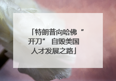 特朗普向哈佛“开刀” 自毁美国人才发展之路