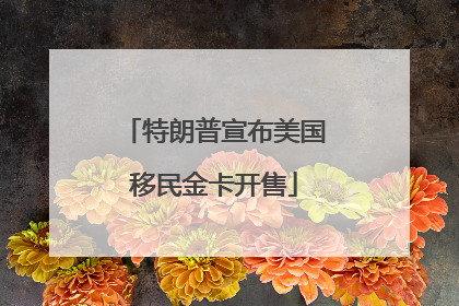 特朗普宣布美国移民金卡开售