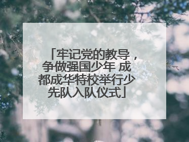 牢记党的教导，争做强国少年 成都成华特校举行少先队入队仪式