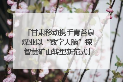 甘肃移动携手青苔泉煤业以“数字大脑”探智慧矿山转型新范式