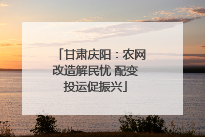 甘肃庆阳：农网改造解民忧 配变投运促振兴