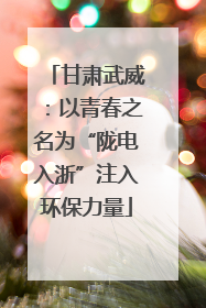 甘肃武威：以青春之名为“陇电入浙”注入环保力量