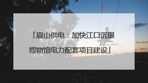 眉山供电：加快江口沉银博物馆电力配套项目建设