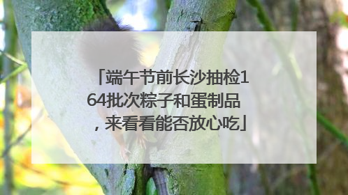 端午节前长沙抽检164批次粽子和蛋制品，来看看能否放心吃