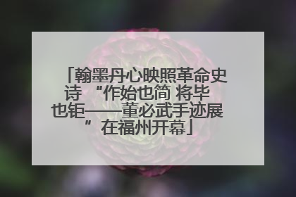 翰墨丹心映照革命史诗 “作始也简 将毕也钜——董必武手迹展”在福州开幕