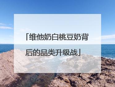 维他奶白桃豆奶背后的品类升级战