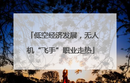 低空经济发展，无人机“飞手”职业走热