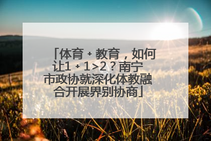 体育﹢教育，如何让1﹢1>2？南宁市政协就深化体教融合开展界别协商