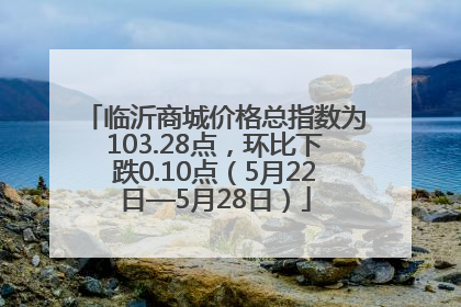 临沂商城价格总指数为103.28点，环比下跌0.10点（5月22日—5月28日）