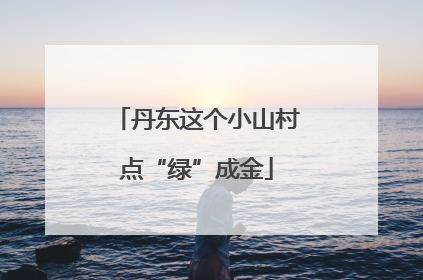 丹东这个小山村点“绿”成金