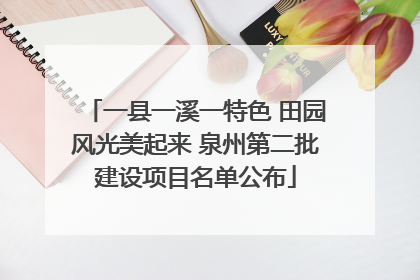 一县一溪一特色 田园风光美起来 泉州第二批建设项目名单公布