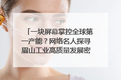 一块屏幕掌控全球第一产能？网络名人探寻眉山工业高质量发展密码｜网络名人四川行