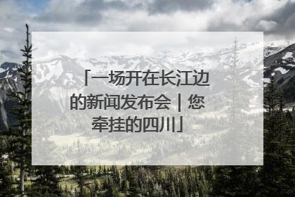 一场开在长江边的新闻发布会｜您牵挂的四川