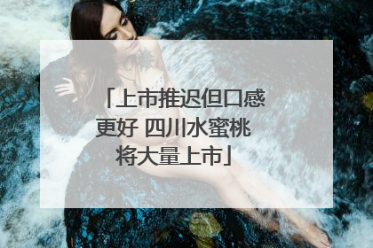 上市推迟但口感更好 四川水蜜桃将大量上市