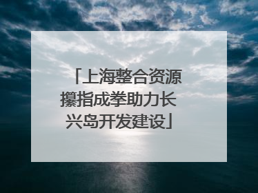 上海整合资源攥指成拳助力长兴岛开发建设