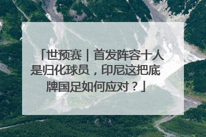世预赛｜首发阵容十人是归化球员，印尼这把底牌国足如何应对？