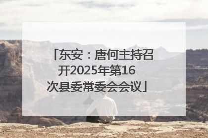 东安：唐何主持召开2025年第16次县委常委会会议