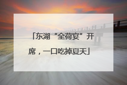 东湖“全荷宴”开席，一口吃掉夏天