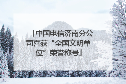 中国电信济南分公司喜获“全国文明单位”荣誉称号