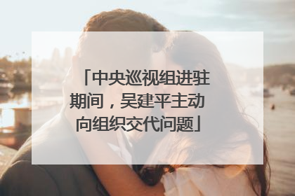 中央巡视组进驻期间，吴建平主动向组织交代问题