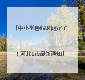 中小学暑假时间定了！河北1市最新通知
