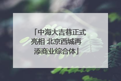 中海大吉巷正式亮相 北京西城再添商业综合体