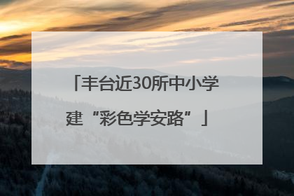 丰台近30所中小学建“彩色学安路”