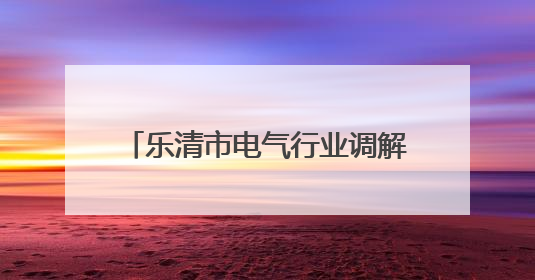 乐清市电气行业调解中心创新机制 涉企纠纷“一次性解决”