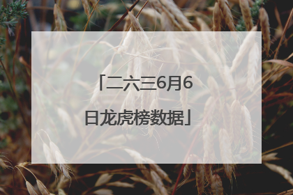 二六三6月6日龙虎榜数据