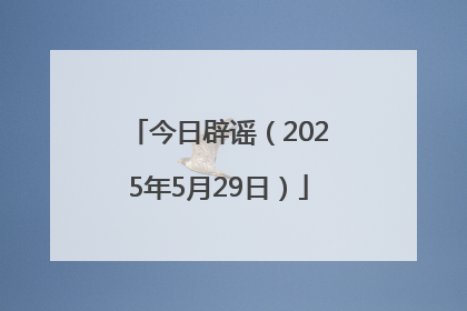 今日辟谣（2025年5月29日）