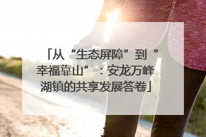 从“生态屏障”到“幸福靠山”：安龙万峰湖镇的共享发展答卷