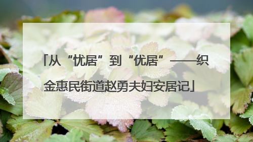 从“忧居”到“优居”——织金惠民街道赵勇夫妇安居记