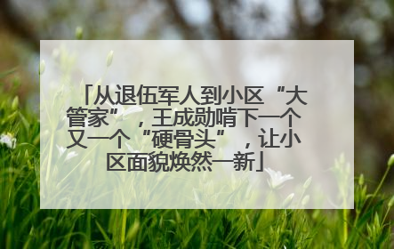 从退伍军人到小区“大管家”，王成勋啃下一个又一个“硬骨头”，让小区面貌焕然一新