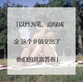 以竹为笔、点绿成金 这个乡镇交出了他们的共富答卷