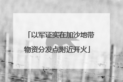 以军证实在加沙地带物资分发点附近开火
