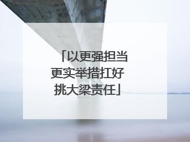 以更强担当更实举措扛好挑大梁责任
